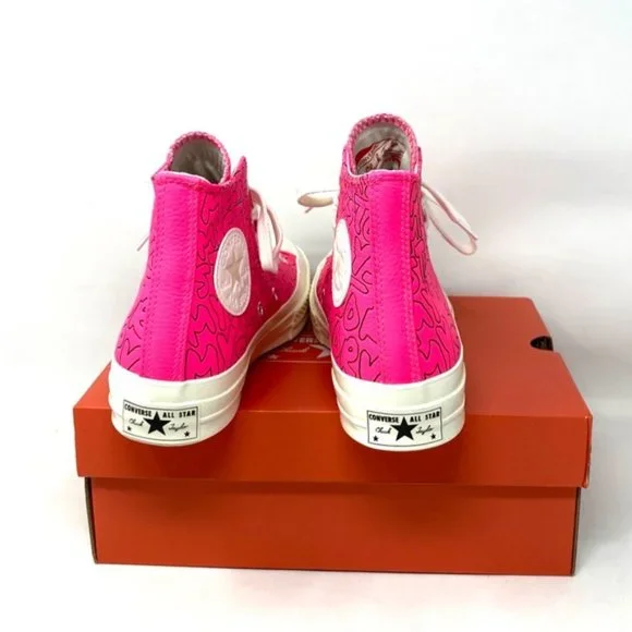 Converse Chuck 70 All Star High Top Pink Leather Women's Sneakers Size 170353C - Picture 7 of 10